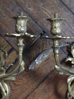 DEUX PAIRES D'APPLIQUES à deux bras de lumière en bronze et … (photo 5)