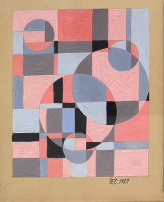 an image of a picture of a painting of a pink and blue circle
