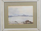 an image of a watercolor painting of a view of a city
