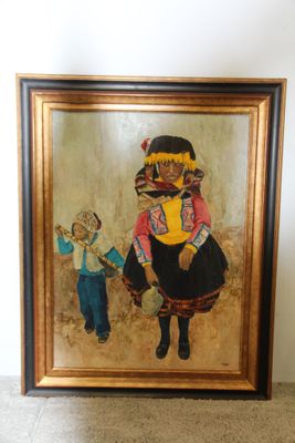 PIERRE LAMBERT (XXème siècle) Une péruvienne et son enfant