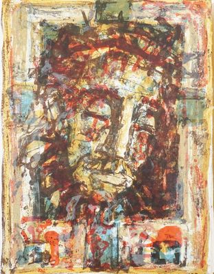 a painting of a man with a crown on his head