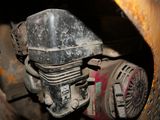 a close up view of an old engine on a truck