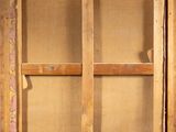 an old wooden window with a glass pane in it