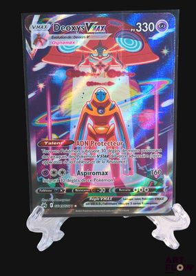 a close up of a pokemon card on a black background