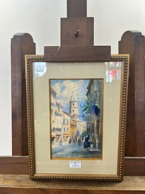 une image d'un tableau sur une étagère dans une pièce