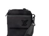 louis vu vu black leather cross body bag