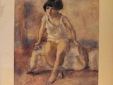une image d'un tableau représentant une femme assise sur un lit