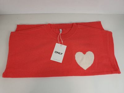 ONLY - Pull en maille - Motif cœur - Taille M - Coloris Cora…