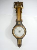 Baromètre thermomètre en bois sculpté et doré Louis XVI H.