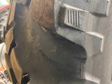 a close up of a tire on a vehicle