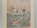 an image of a painting of a view of a city from a distance