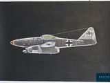 a drawing of a plane that is flying in the sky