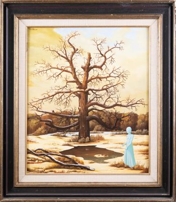 Carl PREVOT (1933), "Chêne en hiver", huile sur isorel signé…