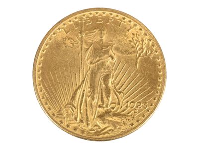 Pièce de 20 U.S dollars en or jaune, 1925. Petites usures. - Photo 1