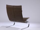 the chair is made of leather and has a metal frame