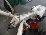 a close up of a motorcycle with a motor on it