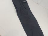 navy blue cargo pants laying on a white counter top