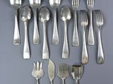 toutes ces cuillères et fourchettes qui se trouvent sur la table