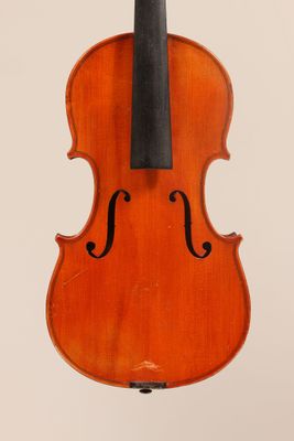 a close up of a violin with a bow on a white background