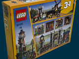 a box of legos with a picture of a castle on it