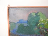 a painting hanging on the wall of a room