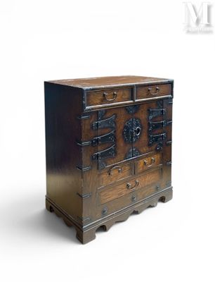 an image of a wooden chest of drawers on a white background