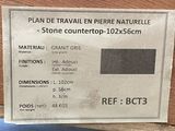a sign on the side of a building that says plan de travail en pierre naturelle stone countertop 120x505cm