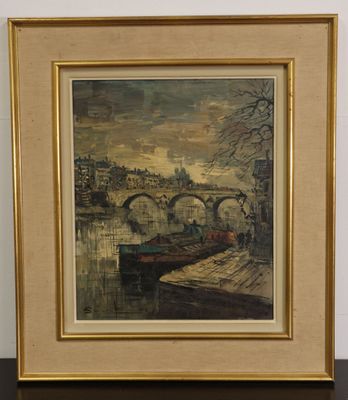 Simon KRAMER (1940-2015) "Paris" Huile sur toile signée en b…