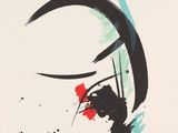 an image of a black and red painting on a white background