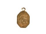 a close up of a gold medal with a horse on it