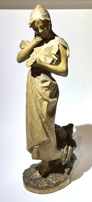 Dans le goût de Friedrich GOLDSCHEIDER (1845-1897). Elégante au moucho