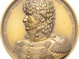 une image représentant une médaille d'or sur laquelle figure le portrait d'un homme
