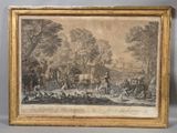 an old picture of a group of people on horseback in a wooded area