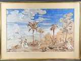 an image of a painting of a man and a woman in a landscape