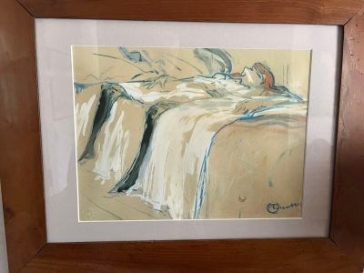 une image d'un tableau représentant une femme allongée sur un lit