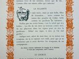 an orange and white book with a picture of a man on it
