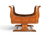 an old wooden sleigh with a sleigh on top of it