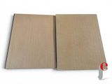two pieces of cardboard are laying next to each other on a white surface
