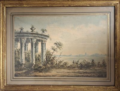 Paysage italien. Jean-Baptiste LALLEMAND (1710-1803 ou 1805)…