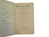 an open book with a black and white title on it