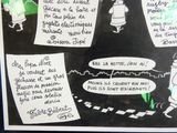 un tableau noir sur lequel est dessiné un homme et une femme