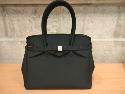 SAVE MY BAG - Sac à main en néoprène noir. 27x33 cm