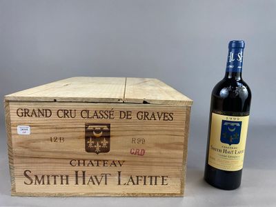 a wooden box with a bottle of wine next to it