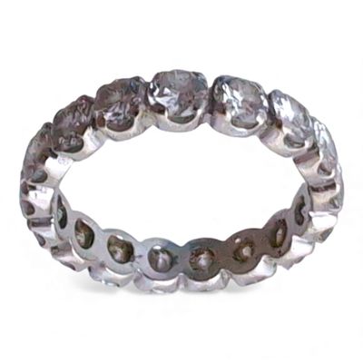 ALLIANCE or gris sertie en tour complet de diamants poids 2,8 g TDD 50 - Photo 1