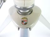 a close up of a wind turbine on a white background