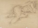 une image représentant le dessin d'une femme nue allongée par terre