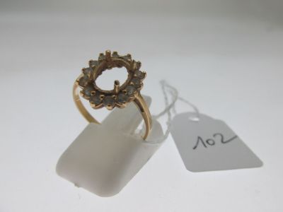 bague monture or rose 750°/°° sertie de pierres (manque), … - Photo 1