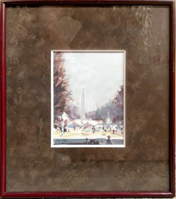 painting of a view of the washington monument in washington, d c