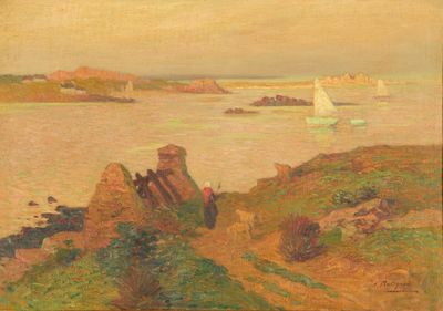 une image d'une peinture de bateaux sur un plan d'eau