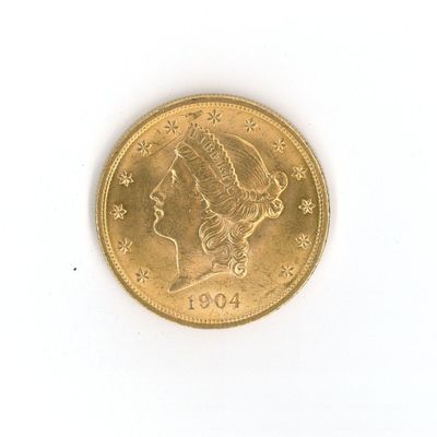 an image of a gold coin on a white surface